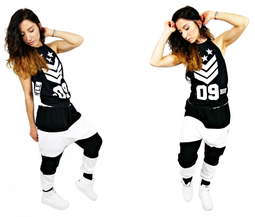 dresy-baggy-damskie-bialo-czarne-na-fitness