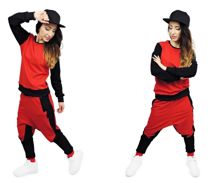 czerwone-dresy-na-taniec-baggy-dzieciece-na-breakdance