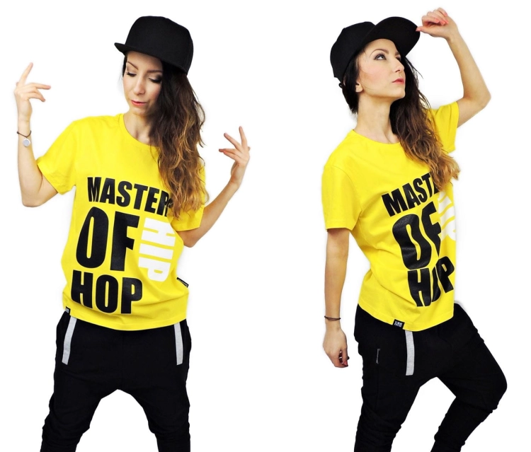 zolta-koszulka-na-taniec-stroje-taneczne-hip-hop